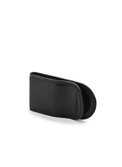 LEATHER COVERED MONEY CLIP - BLACK
