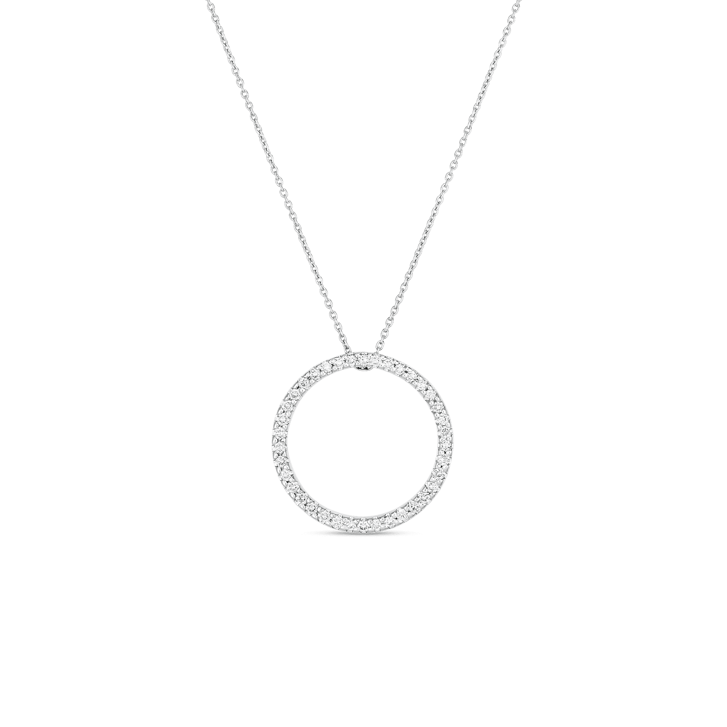 18K WG DIAMOND CIRCLE NECKLACE