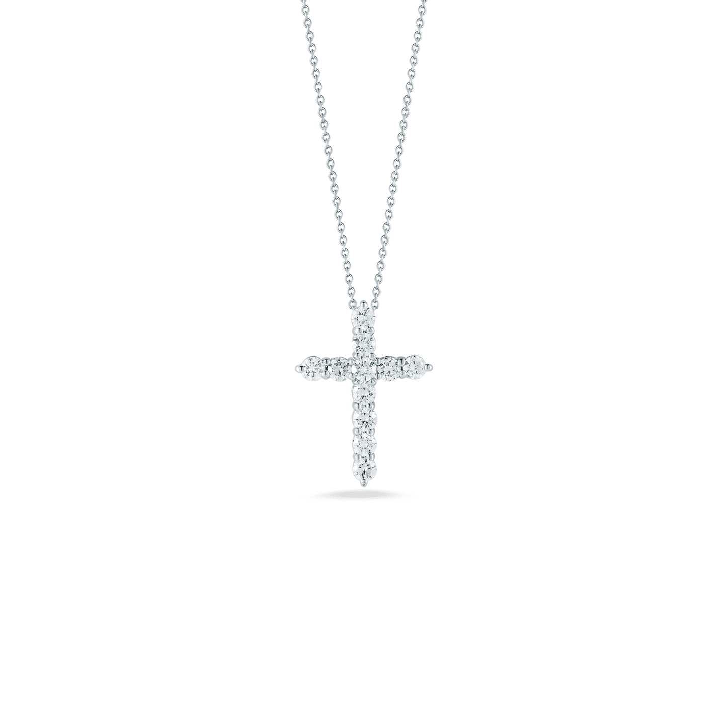 18K WG SMALL DIAMOND CROSS NECKLACE