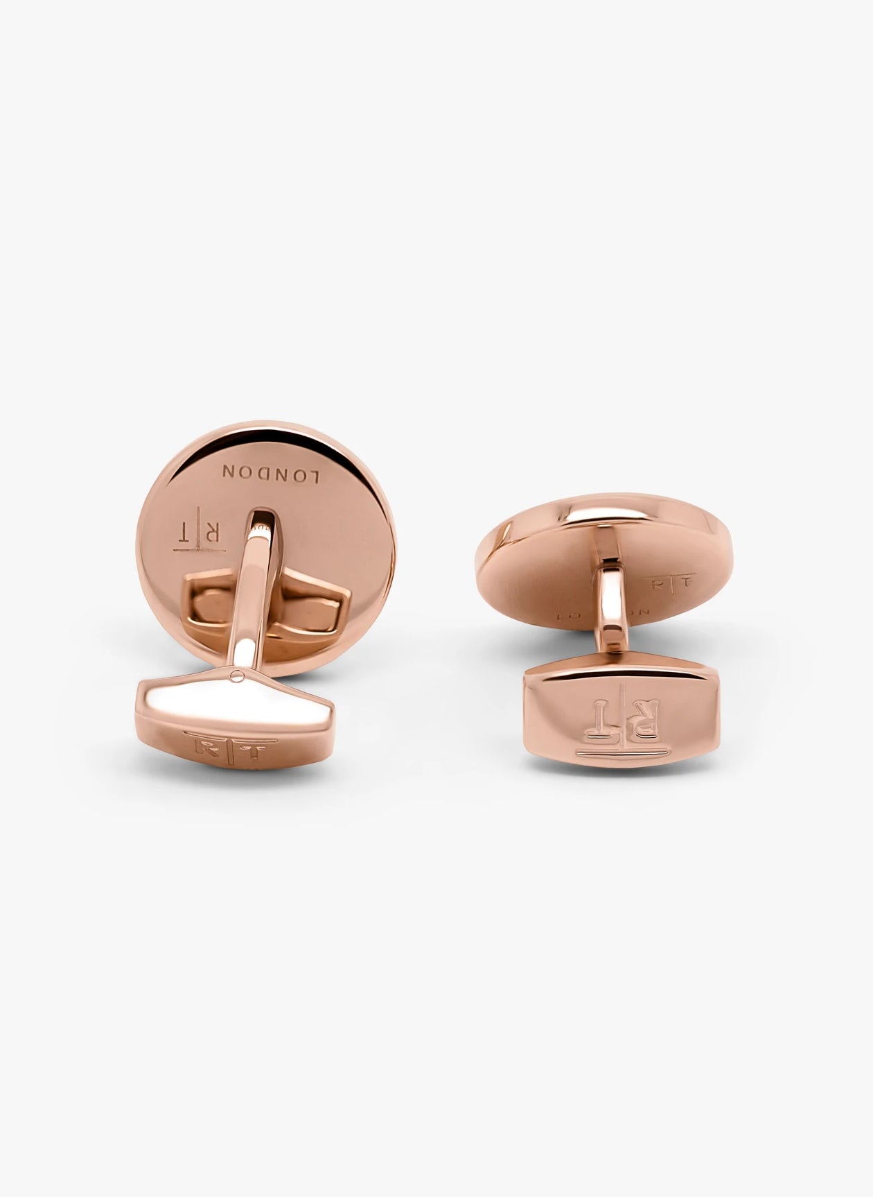 ROTONDO GUILLOCHÉ ROSE STAINLESS STEEL CUFFLINKS WITH WHITE MOTHER OF PEARL