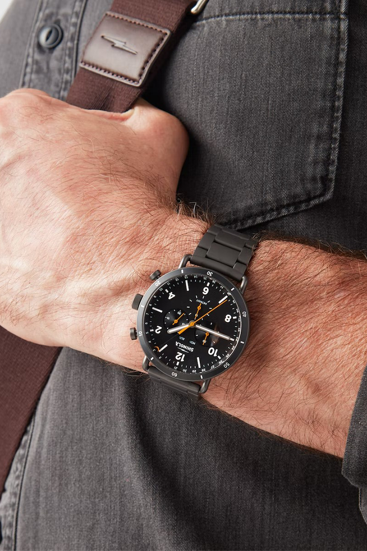 CANFIELD SPORT 45MM GUNMETAL SHINOLA WATCH