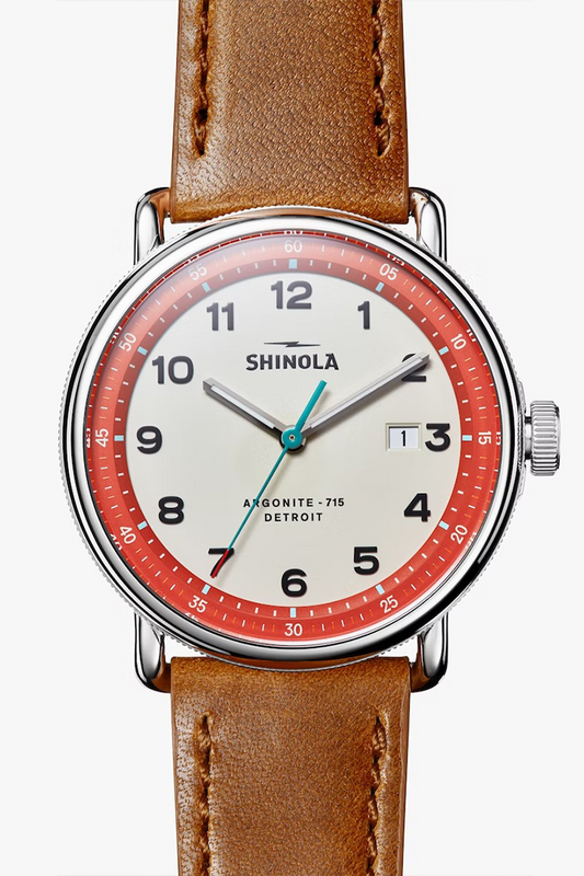 CANFIELD MODEL C'56 43MM ORANGE RIM SHINOLA WATCH