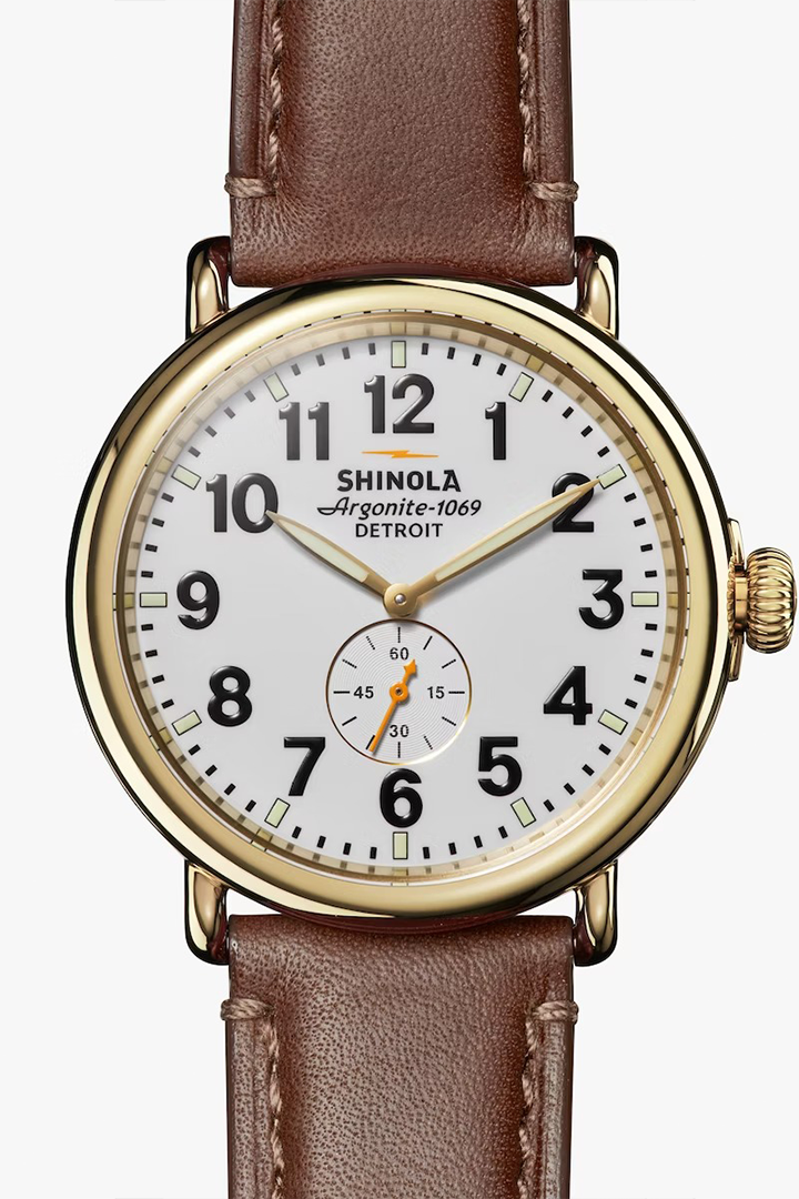 RUNWELL SUB SECOND 47MM WHITE SHINOLA WATCH