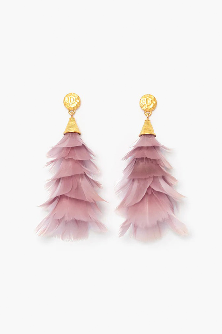 SNOW QUEEN FEATHER EARRINGS