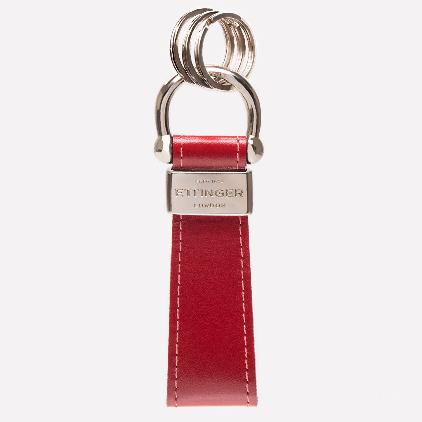 STERLING STIRRUP KEYRING - RED