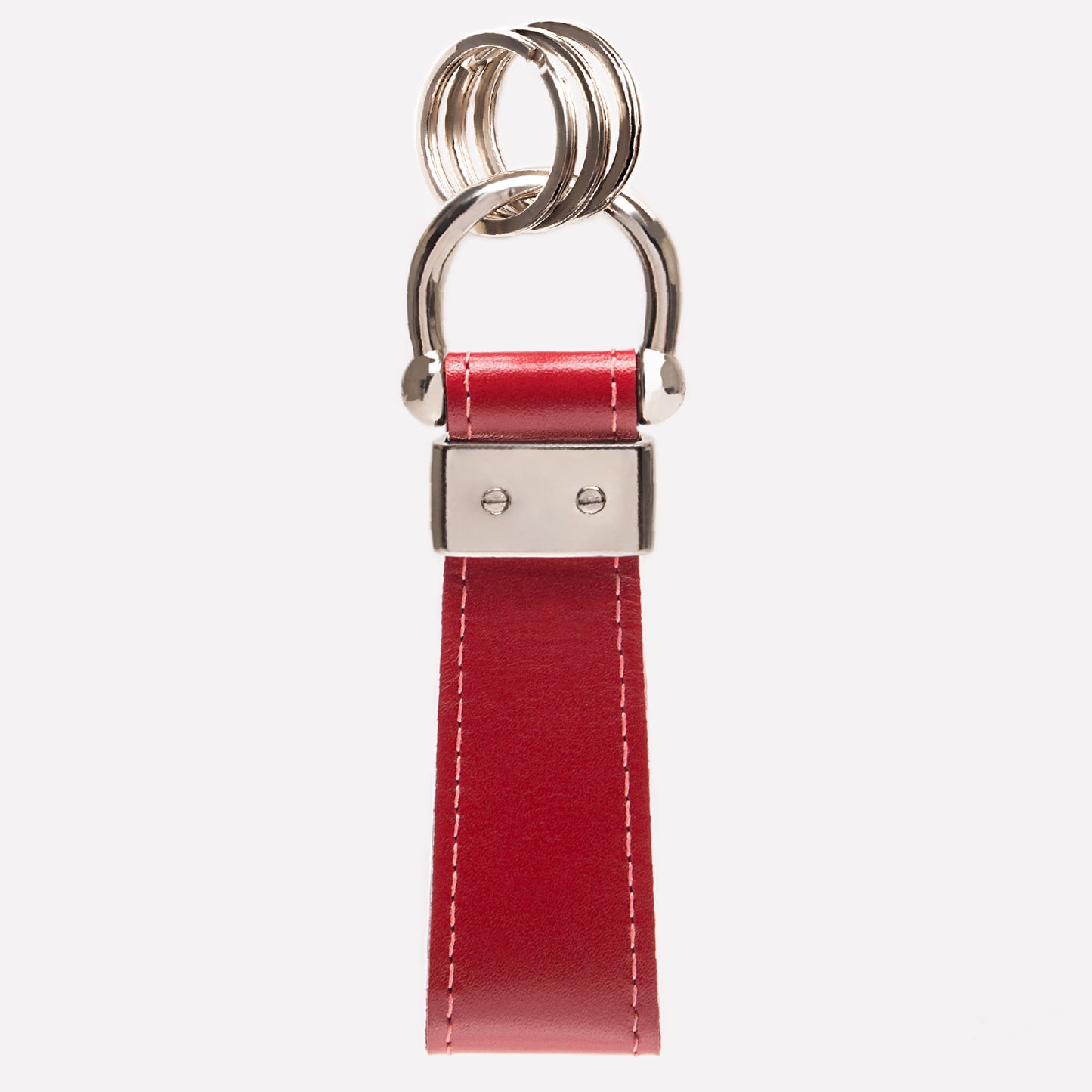 STERLING STIRRUP KEYRING - RED