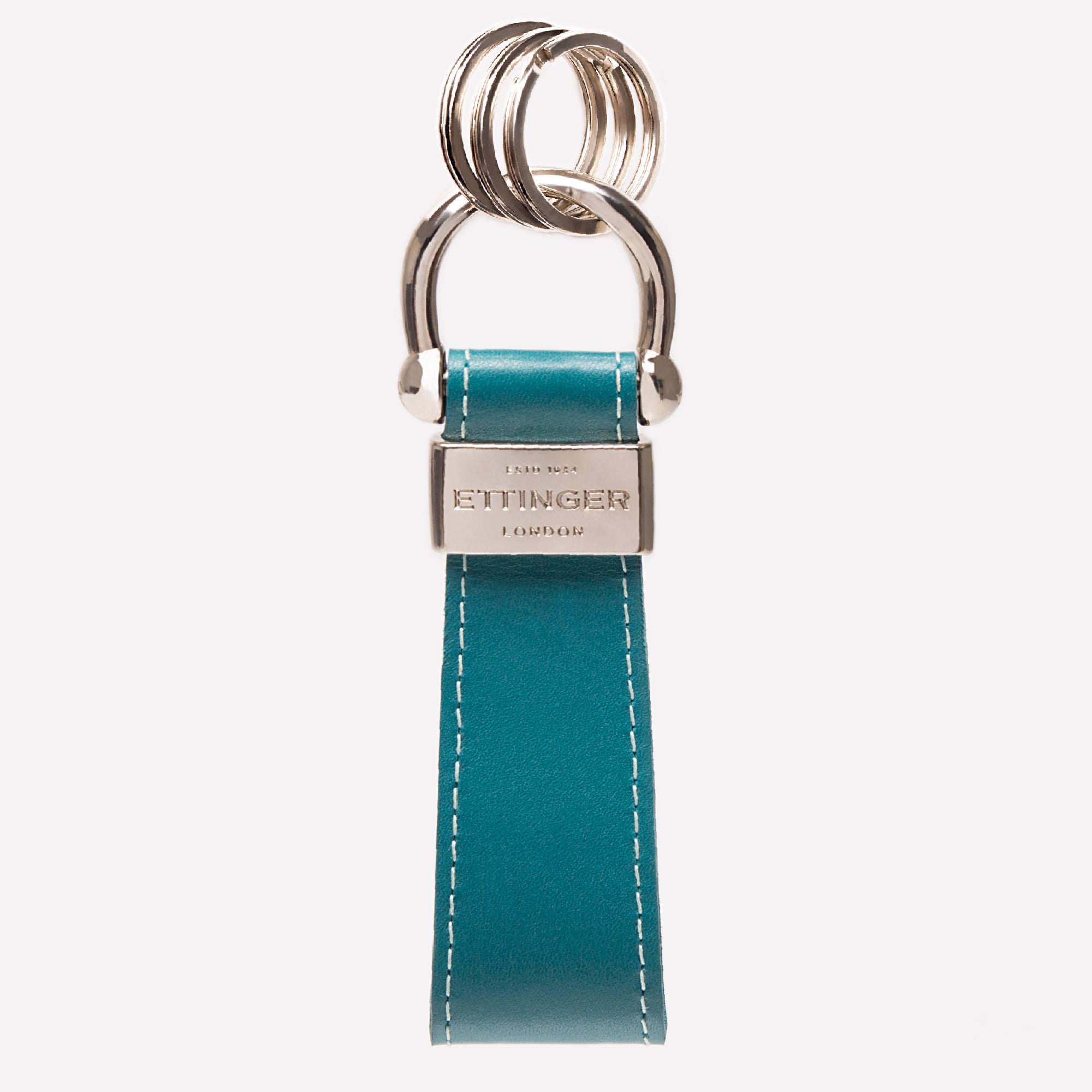 STERLING STIRRUP KEYRING - TURQUOISE