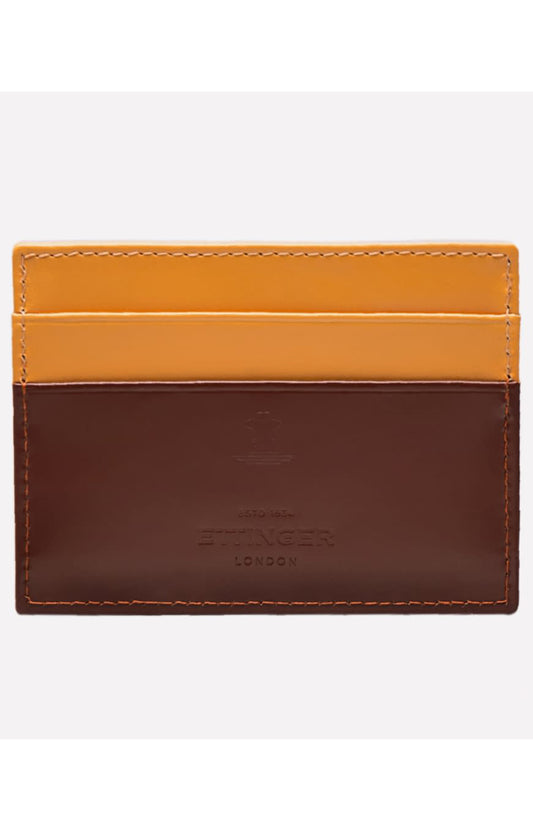 BRIDLE HIDE FLAT CREDIT CARD CASE - HAVANA