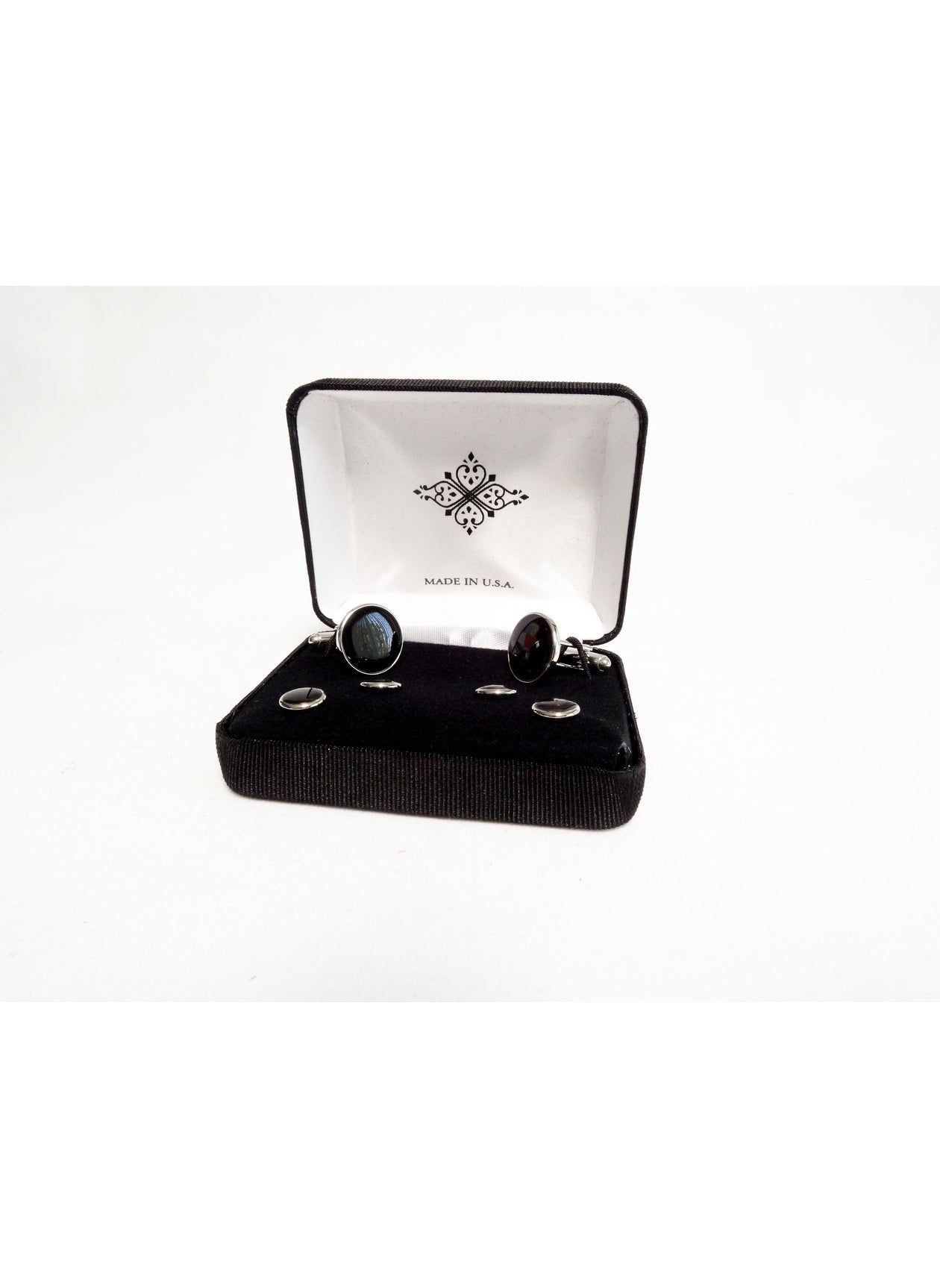 CUFF LINKS AND STUD SET - SILVER