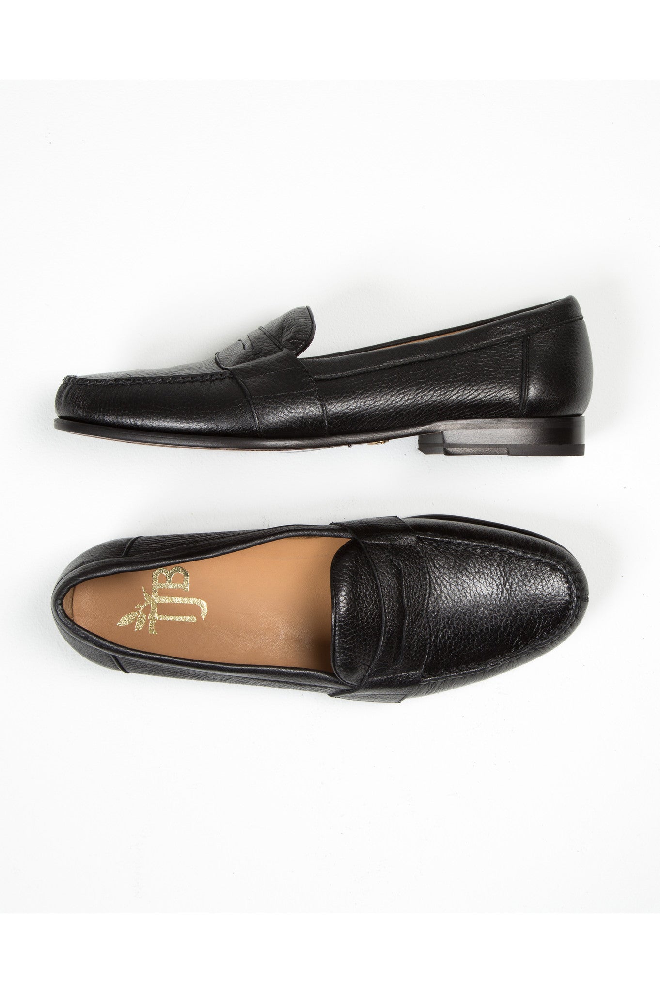 black mens penny loafer deerskin shoes