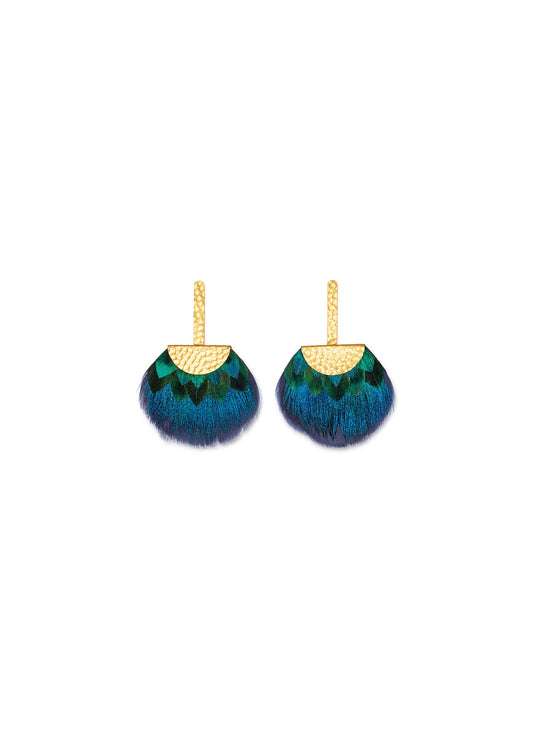 TUCKET BLUE GRECIAN FEATHER EARRINGS