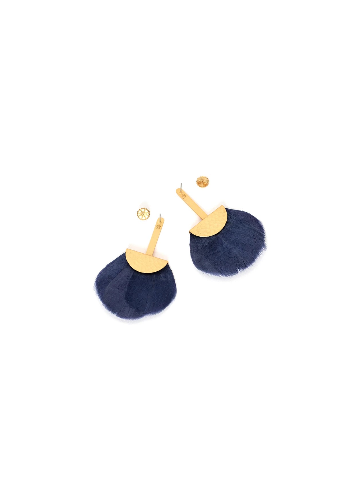 TUCKET BLUE GRECIAN FEATHER EARRINGS