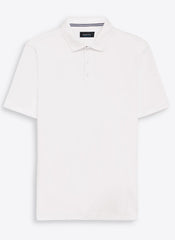 PIMA COTTON THREE BUTTON POLO - WHITE