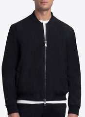 FULL ZIP BOMBER JACKET - BLACK