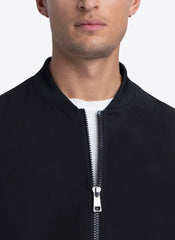 FULL ZIP BOMBER JACKET - BLACK