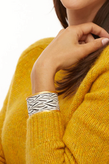 WESA WIDE CUFF FEATHER BRACELET