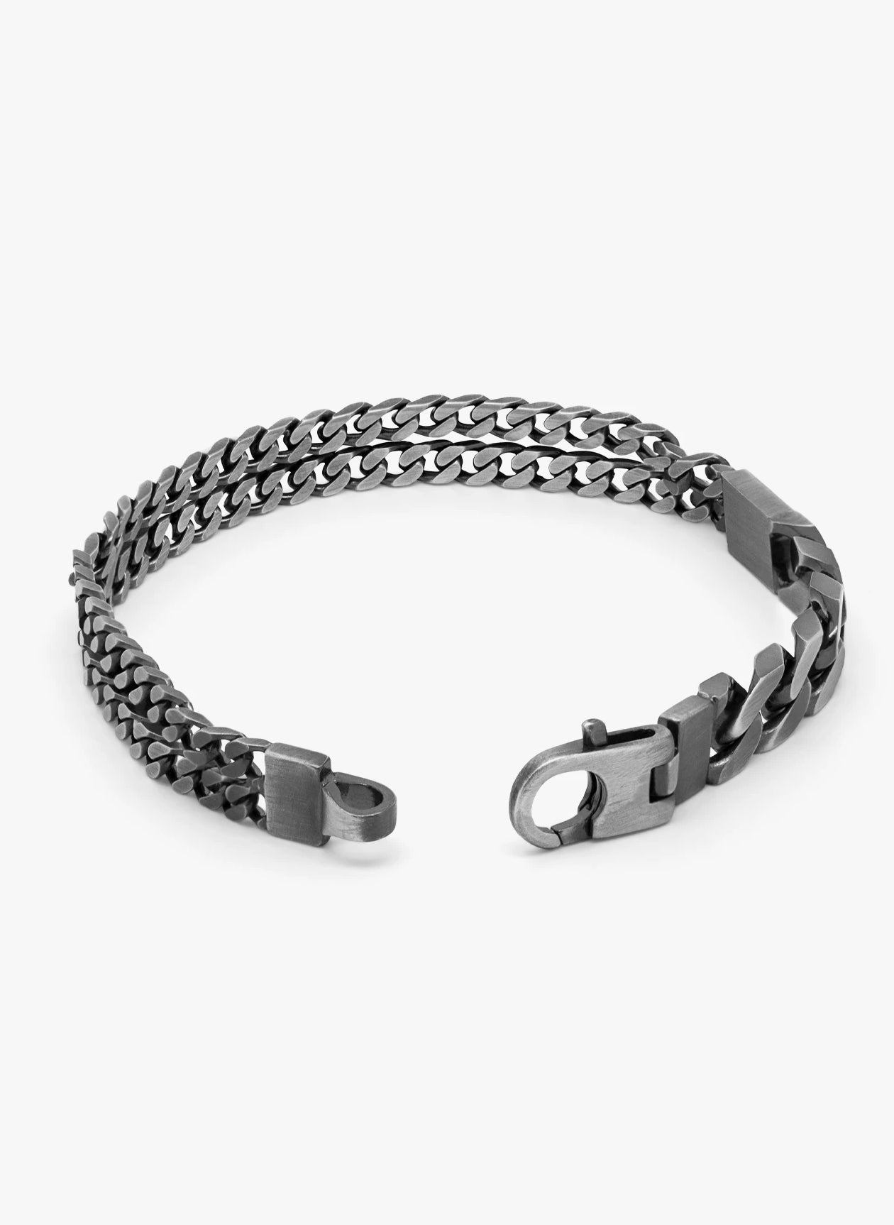 GRUMETTE DUO WIDE BRACELET IN OXIDISED STERLING SILVER