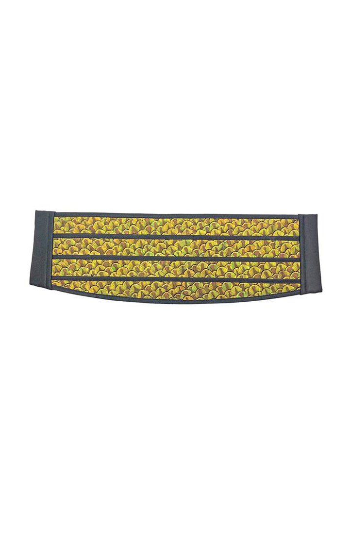 EMERALD FEATHER CUMMERBUND