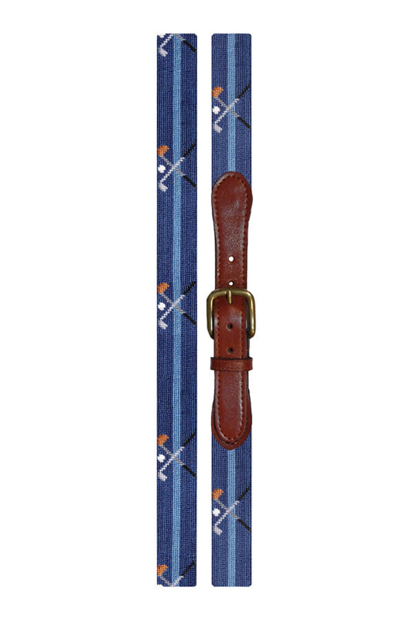 needle point crossed golf clubs belt
