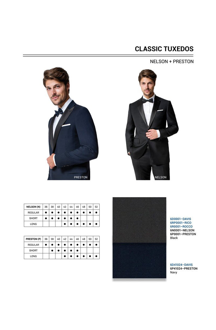 NELSON/FLORENCE CLASSIC FIT TUXEDO - BLACK