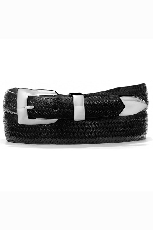 black leather belt, mens belt, belts, brighton belts, black basket weve belt, mens black leather brighton belts, brighton leather