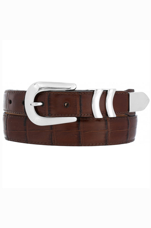 mens belt, leather belts, brighton, croc belt, brown dress belt, catera croc belt