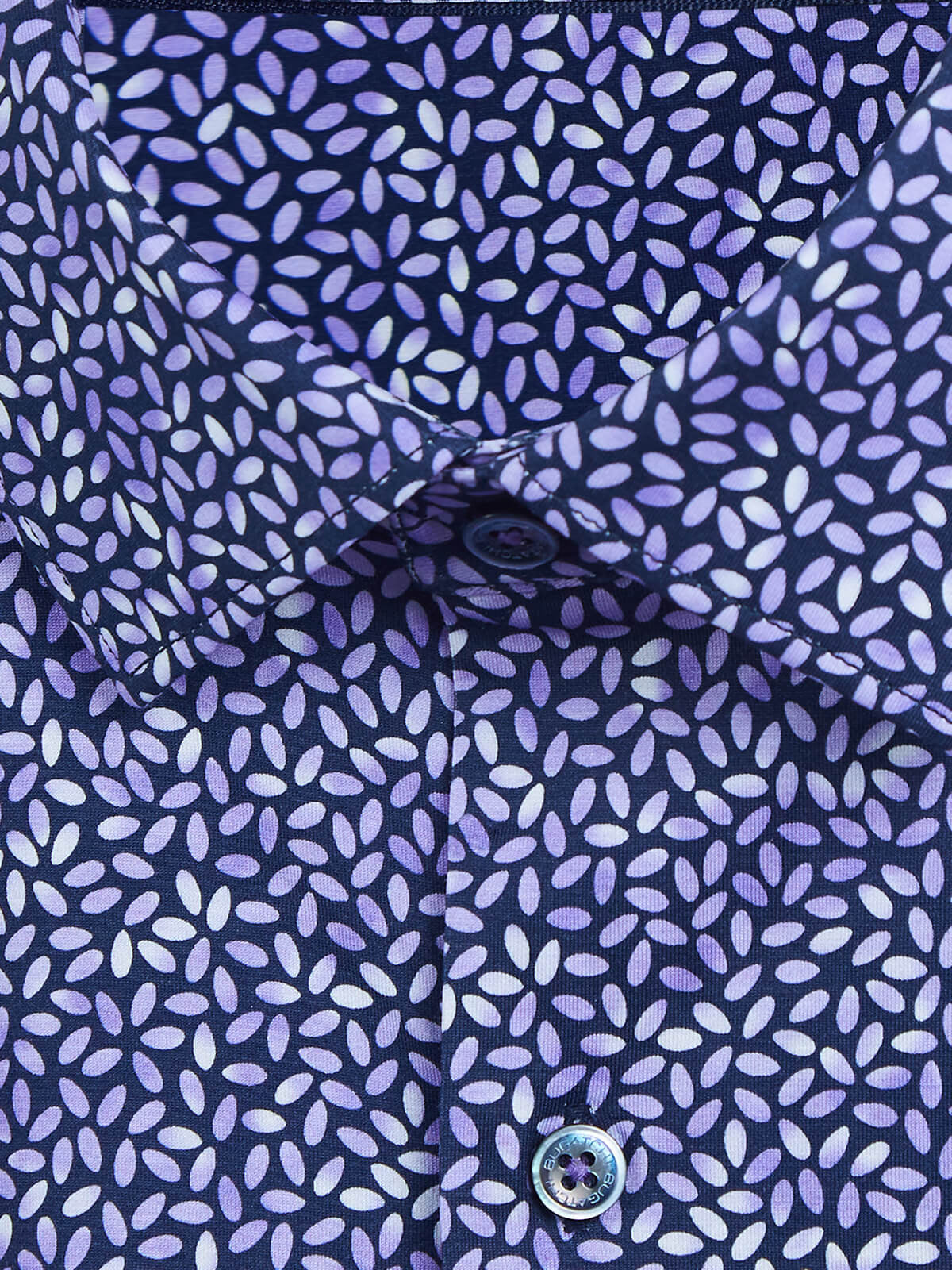 OOOHCOTTON SMALL LEAF PRINT SHIRT - ORCHID