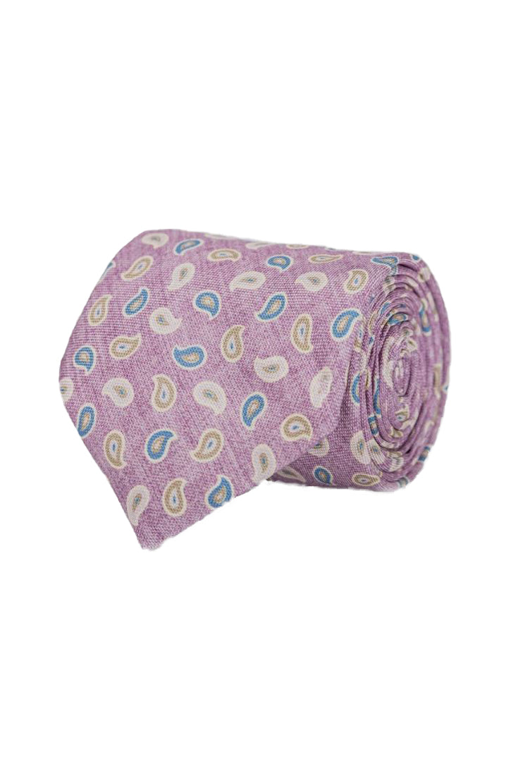 THE WAYBURN FOULARD PRINT TIE - VIOLET